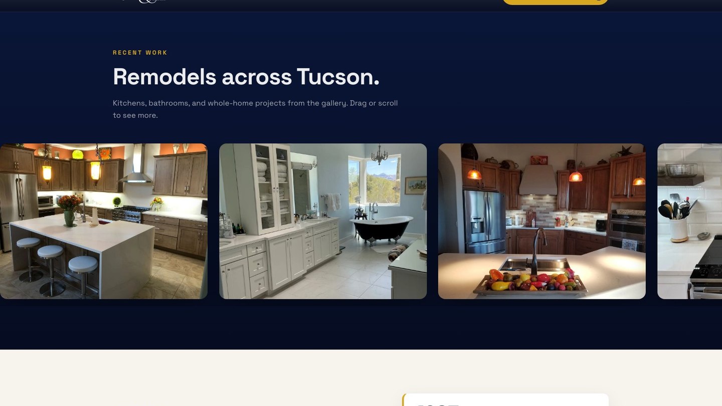 The recent work gallery of the new homepage